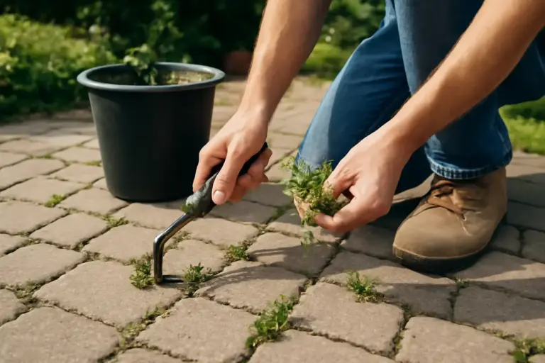 Pavimentazione del giardino: la manutenzione ordinaria che evita erbacce tra le fughe con poco sforzo