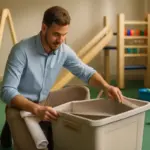 Progettare un’area giochi sicura e stimolante: il dettaglio che riduce rischi e mantiene lo spazio ordinato